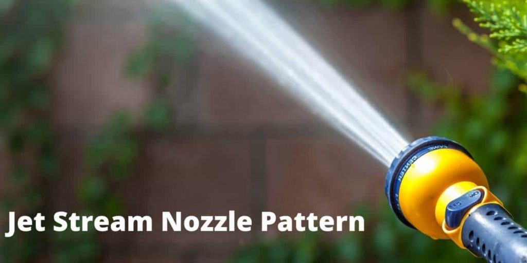 Water hose nozzle running on jet stream pattern