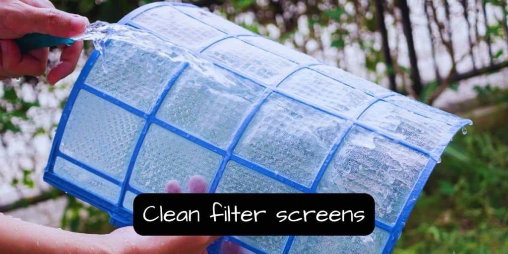 cleaning filter screens using a garden hose